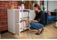 DEERHORN® Komoda z dubového dreva so štyrmi dvierkami biela